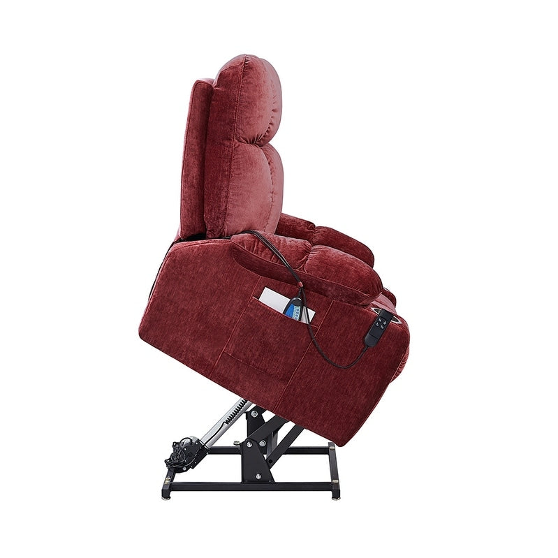 Senior Power Lift Recliner with Dual OKIN Motors, Infinite Recline, 8-Point Massage, and Separate Heating Control