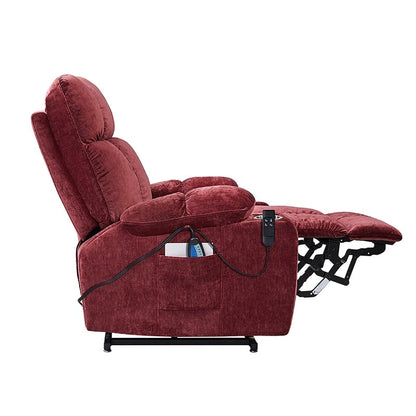 Senior Power Lift Recliner with Dual OKIN Motors, Infinite Recline, 8-Point Massage, and Separate Heating Control