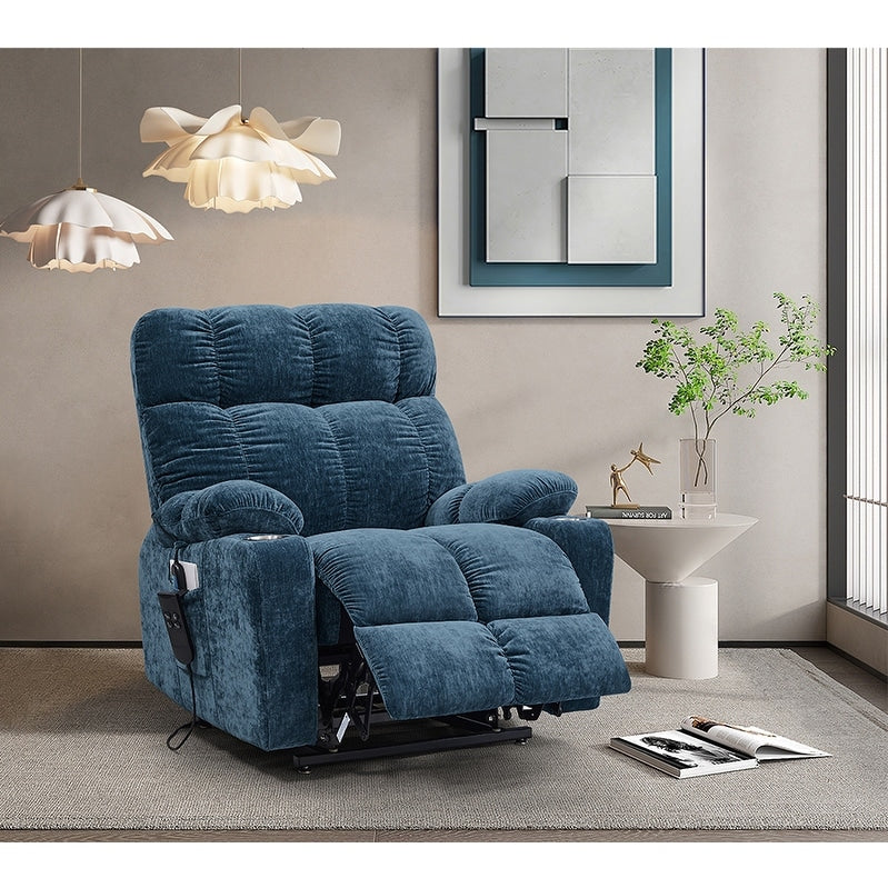Senior Power Lift Recliner with Dual OKIN Motors, Infinite Recline, 8-Point Massage, and Separate Heating Control