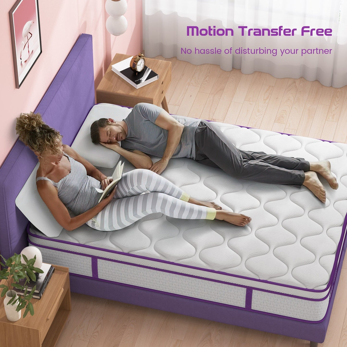 Sersper 10-Inch Medium Euro Top Memory Foam and Pocket Spring Hybrid Mattress