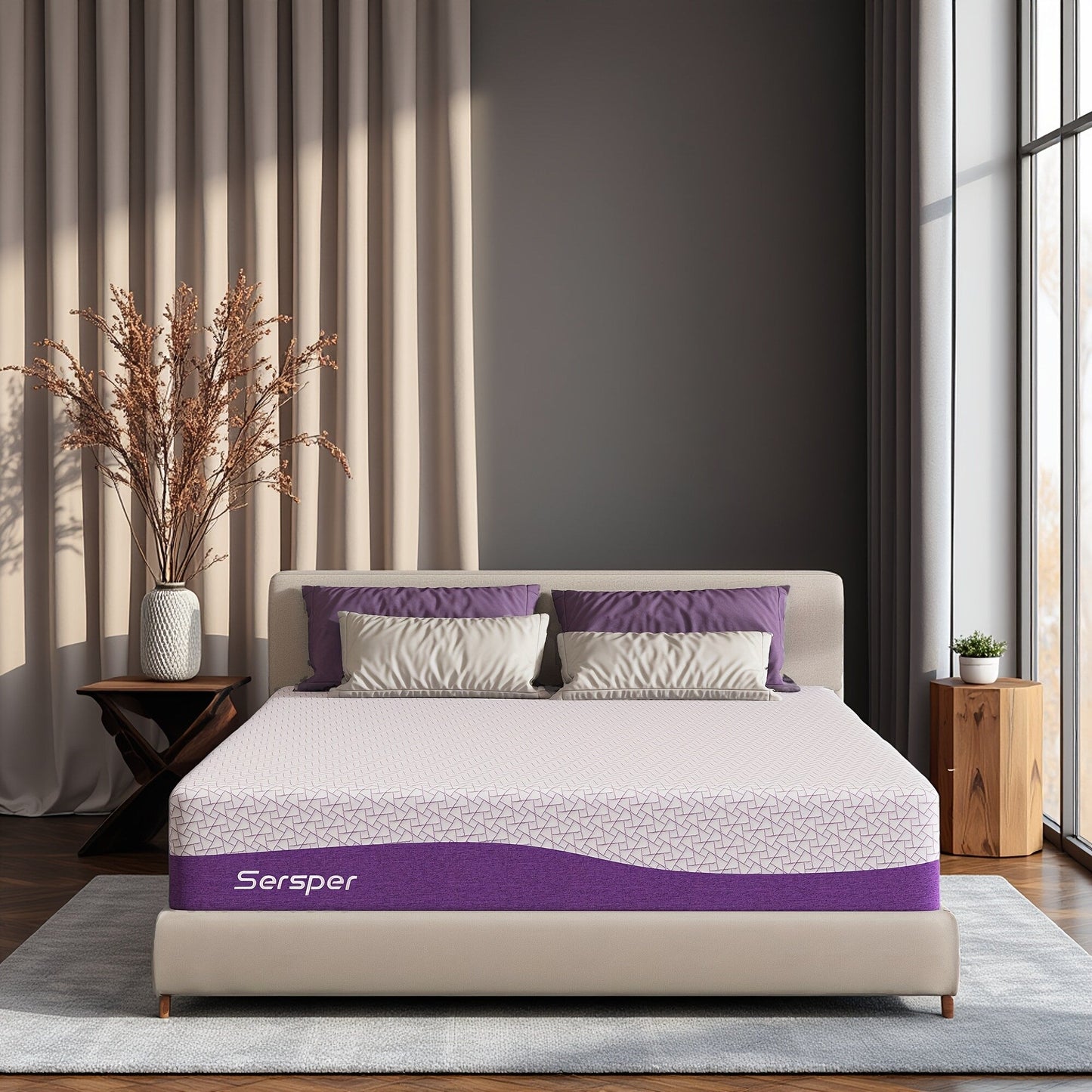 Sersper 10-inch Gel-Infused Memory Foam Mattress,Suitable for Adjustable bed