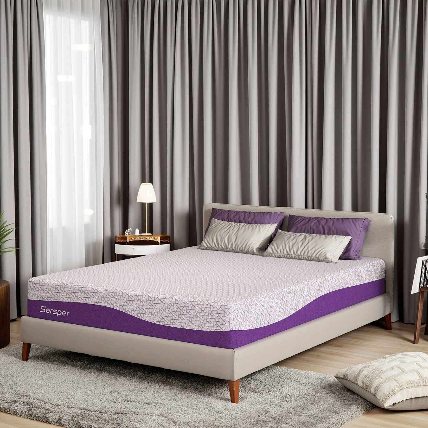 Sersper 10-inch Gel-Infused Memory Foam Mattress,Suitable for Adjustable bed