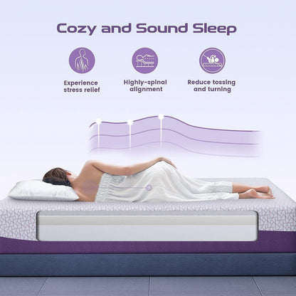 Sersper 12 Inch Cooling Gel Memory Foam Mattress,Breathable and Skin Friendly, Adjustable Bed Compatible