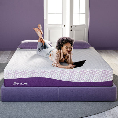 Sersper 14 Inch Bamboo Charcoal Gel Memory Foam Mattress,Suitable for Adjustable bed