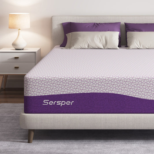 Sersper 14 Inch Bamboo Charcoal Gel Memory Foam Mattress,Suitable for Adjustable bed
