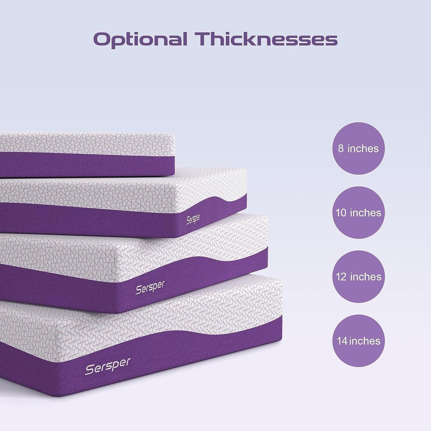 14 Inch Bamboo Charcoal Gel Memory Foam Mattress,Suitable for Adjustable bed