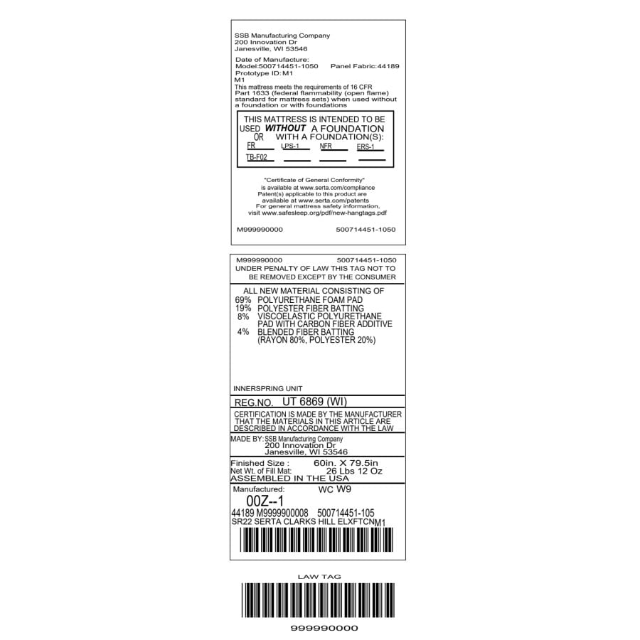 Serta Clarks Hill 13 Extra Firm Mattress