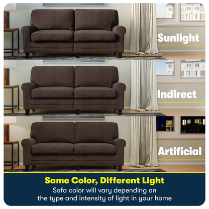 Serta Copenhagen 73 Rolled Arm Sofa, Easy Care Polyester, Soft Pillow Back, Pocket Coil Seat Cushions
