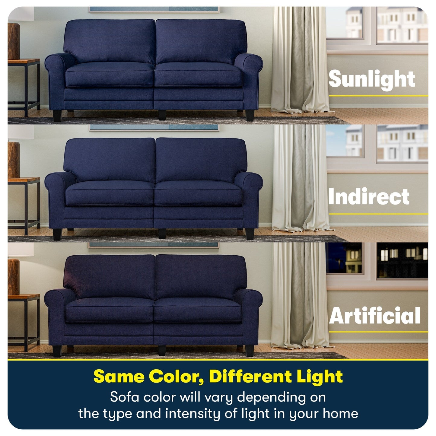Serta Copenhagen 78 Rolled Arm Sofa, Easy Care Polyester, Soft Pillow Back, Pocket Coil Seat Cushions