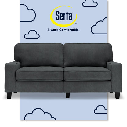 Serta Palisades 73 Track Arm Sofa, Easy Care Polyester, Soft Pillow Back, Pocket Coil Seat Cushions
