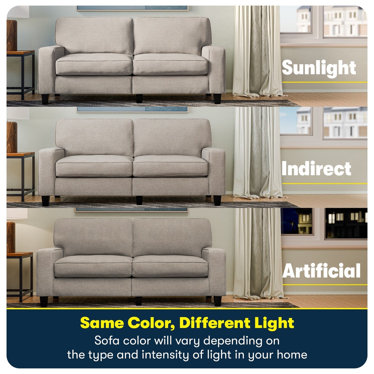 Serta Palisades 73 Track Arm Sofa, Easy Care Polyester, Soft Pillow Back, Pocket Coil Seat Cushions