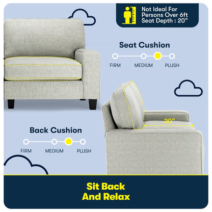Serta Palisades 73 Track Arm Sofa, Easy Care Polyester, Soft Pillow Back, Pocket Coil Seat Cushions