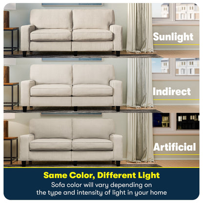 Serta Palisades 73 Track Arm Sofa, Easy Care Polyester, Soft Pillow Back, Pocket Coil Seat Cushions