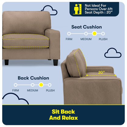 Serta Palisades 73 Track Arm Sofa, Easy Care Polyester, Soft Pillow Back, Pocket Coil Seat Cushions