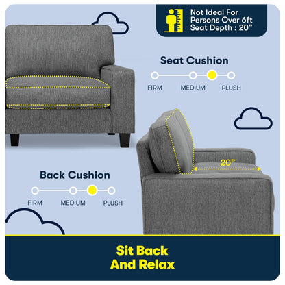 Serta Palisades 73 Track Arm Sofa, Easy Care Polyester, Soft Pillow Back, Pocket Coil Seat Cushions