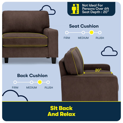 Serta Palisades 73 Track Arm Sofa, Easy Care Polyester, Soft Pillow Back, Pocket Coil Seat Cushions
