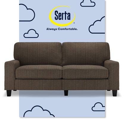 Serta Palisades 73 Track Arm Sofa, Easy Care Polyester, Soft Pillow Back, Pocket Coil Seat Cushions