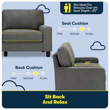 Serta Palisades 73 Track Arm Sofa, Easy Care Polyester, Soft Pillow Back, Pocket Coil Seat Cushions