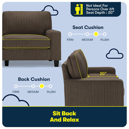 Serta Palisades 73 Track Arm Sofa, Easy Care Polyester, Soft Pillow Back, Pocket Coil Seat Cushions