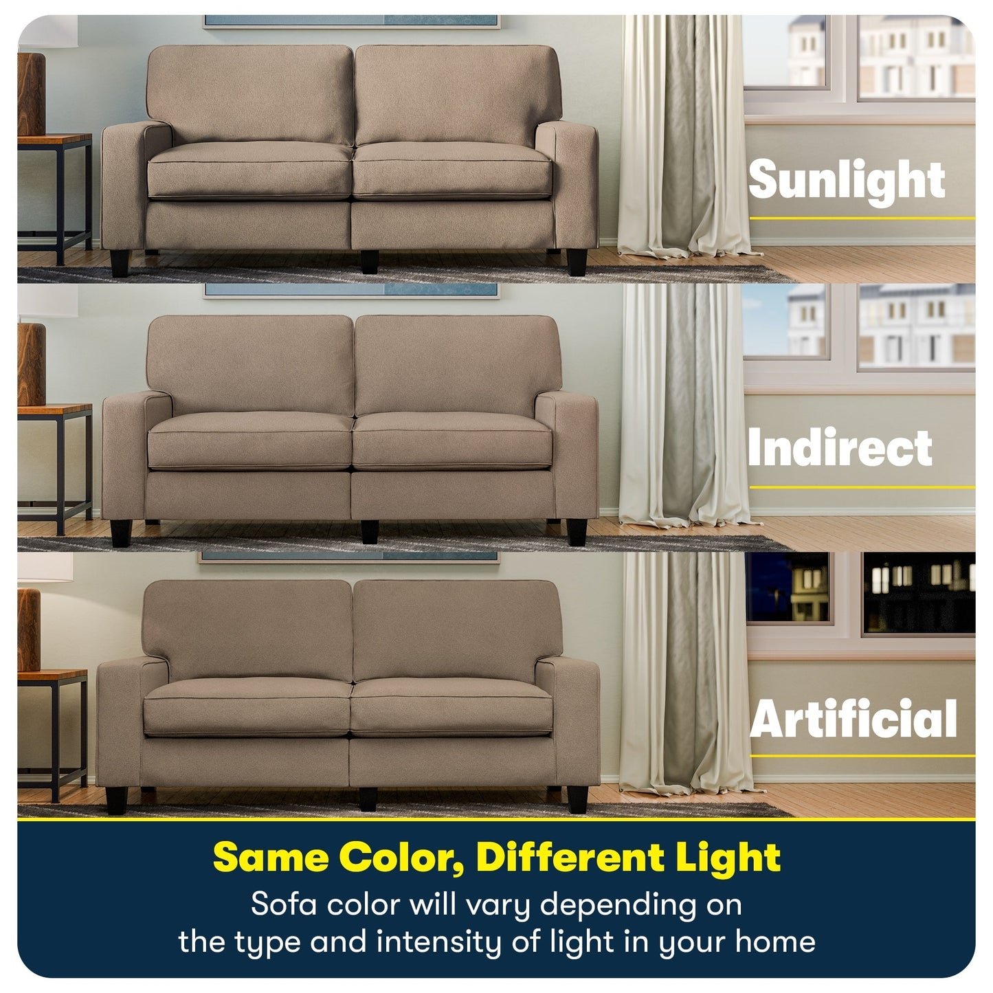 Serta Palisades 73 Track Arm Sofa, Easy Care Polyester, Soft Pillow Back, Pocket Coil Seat Cushions
