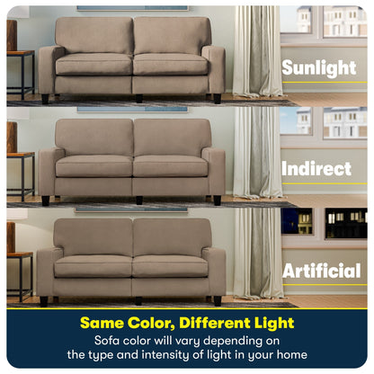 Serta Palisades 73 Track Arm Sofa, Easy Care Polyester, Soft Pillow Back, Pocket Coil Seat Cushions