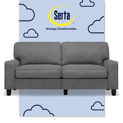 Serta Palisades 73 Track Arm Sofa, Easy Care Polyester, Soft Pillow Back, Pocket Coil Seat Cushions