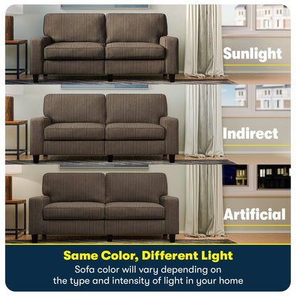 Serta Palisades 73 Track Arm Sofa, Easy Care Polyester, Soft Pillow Back, Pocket Coil Seat Cushions