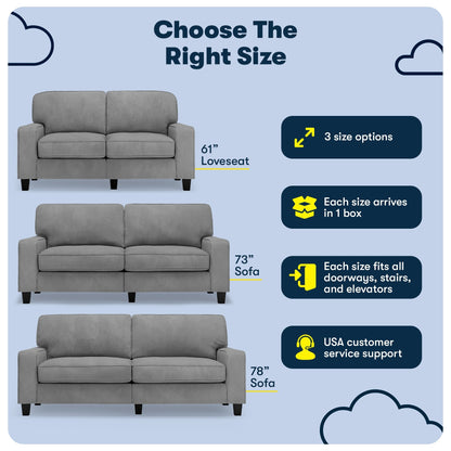 Serta Palisades 73 Track Arm Sofa, Easy Care Polyester, Soft Pillow Back, Pocket Coil Seat Cushions