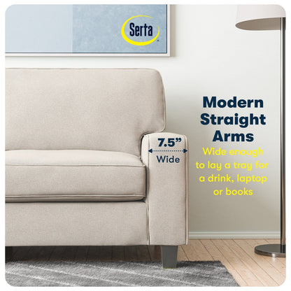 Serta Palisades 73 Track Arm Sofa, Easy Care Polyester, Soft Pillow Back, Pocket Coil Seat Cushions