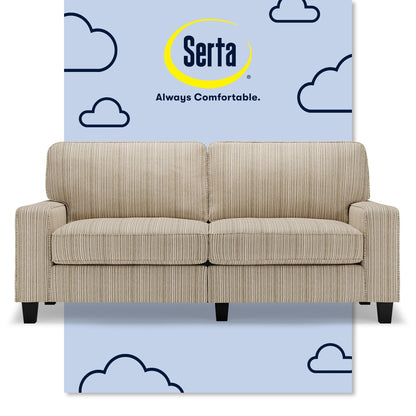 Serta Palisades 73 Track Arm Sofa, Easy Care Polyester, Soft Pillow Back, Pocket Coil Seat Cushions