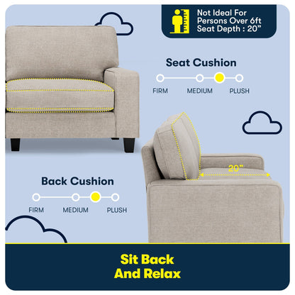 Serta Palisades 73 Track Arm Sofa, Easy Care Polyester, Soft Pillow Back, Pocket Coil Seat Cushions