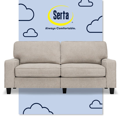 Serta Palisades 73 Track Arm Sofa, Easy Care Polyester, Soft Pillow Back, Pocket Coil Seat Cushions