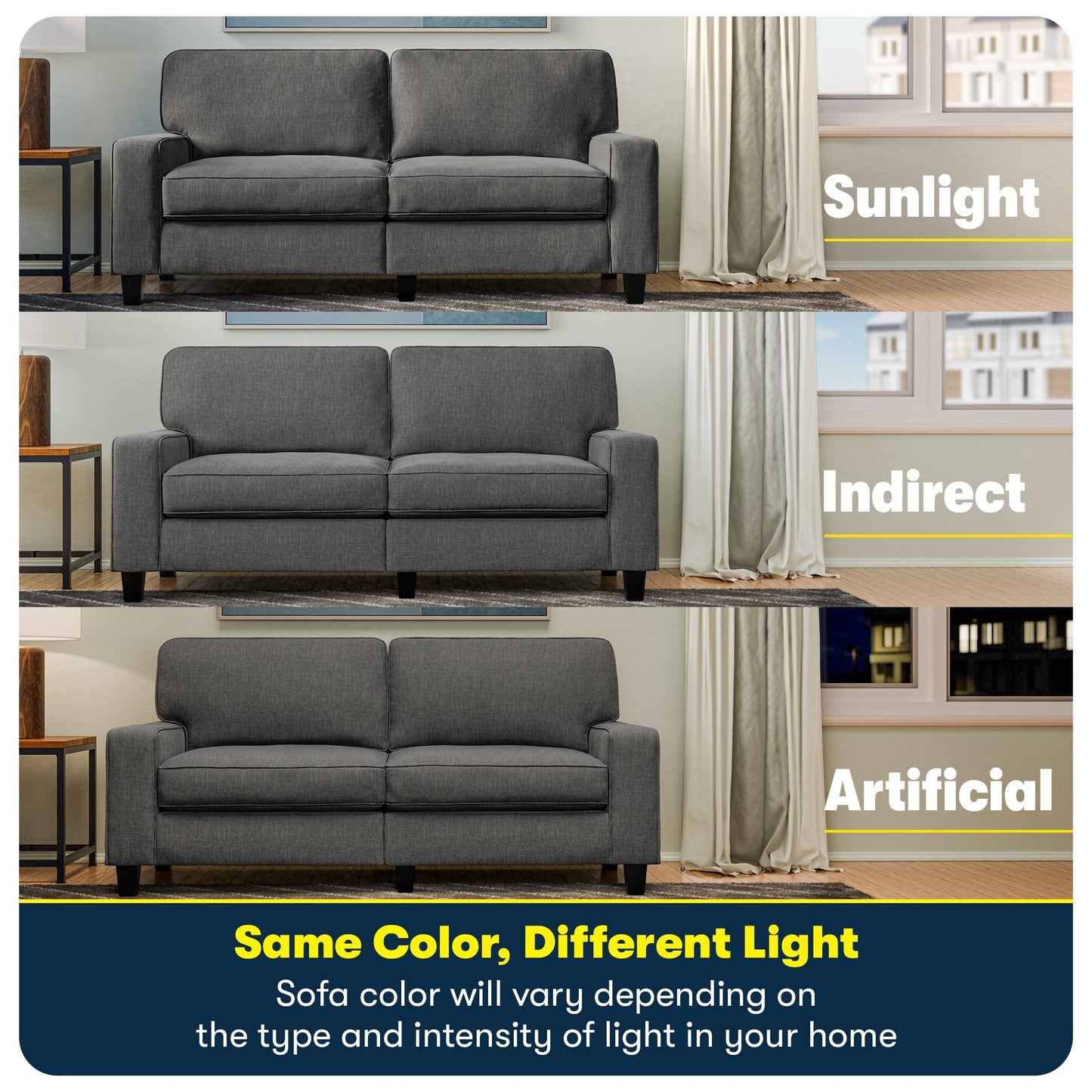 Serta Palisades 73 Track Arm Sofa, Easy Care Polyester, Soft Pillow Back, Pocket Coil Seat Cushions