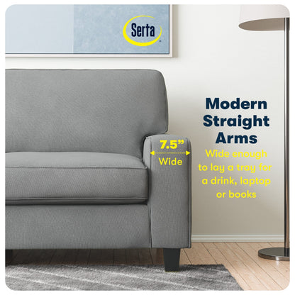 Serta Palisades 73 Track Arm Sofa, Easy Care Polyester, Soft Pillow Back, Pocket Coil Seat Cushions