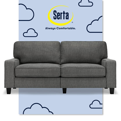 Serta Palisades 73 Track Arm Sofa, Easy Care Polyester, Soft Pillow Back, Pocket Coil Seat Cushions