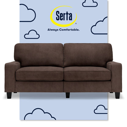 Serta Palisades 73 Track Arm Sofa, Easy Care Polyester, Soft Pillow Back, Pocket Coil Seat Cushions
