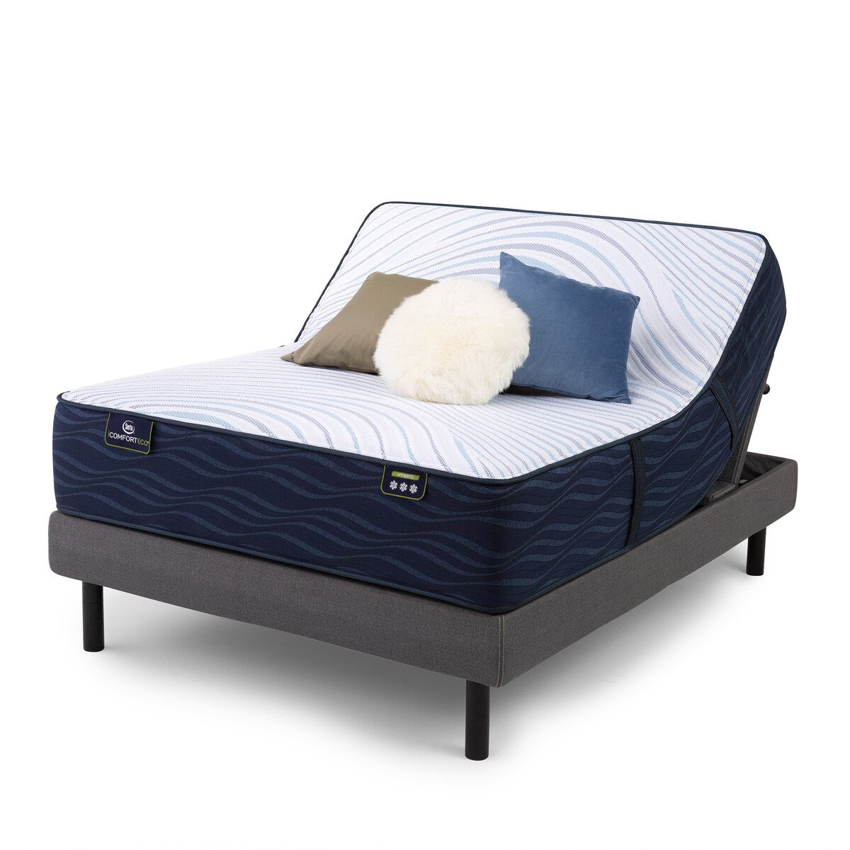 Serta iComfortECO F30LTX 14.25 Memory Foam Plush Mattress and Adjustable Base Set