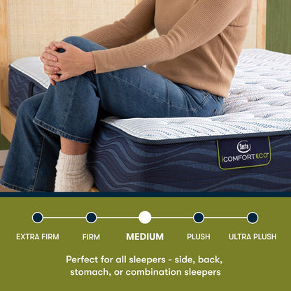 Serta iComfortECO Q10 13.25 Hybrid Medium Mattress and Adjustable Base Set