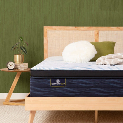 Serta iComfortECO Q20GL 15.75 Hybrid Plush Pillow Top Mattress and Adjustable Base Set