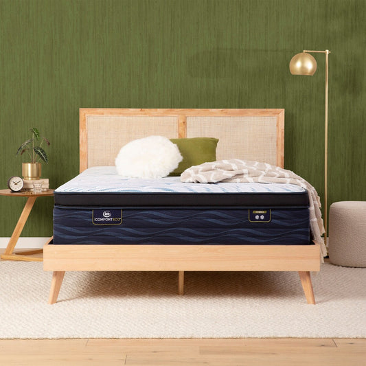 Serta iComfortECO Q20GL 15.75 Hybrid Plush Pillow Top Mattress and Adjustable Base Set