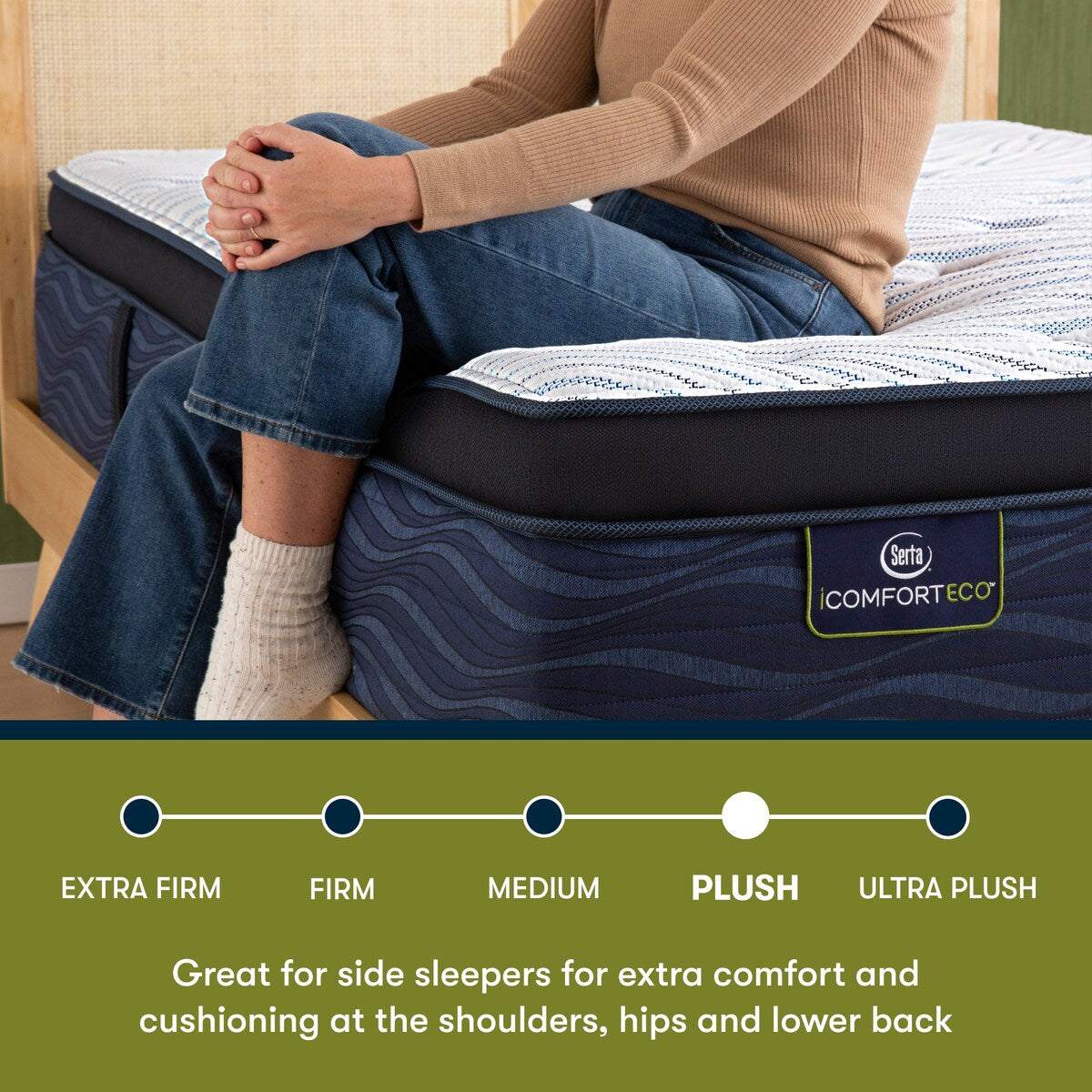 Serta iComfortECO Q35LTX 16.75 Hybrid Plush Pillow Top Mattress and Adjustable Base Set