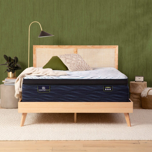 Serta iComfortECO Q35LTX 16.75 Hybrid Plush Pillow Top Mattress and Adjustable Base Set