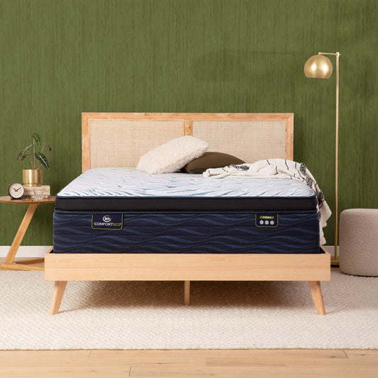 Serta iComfortECO Q40HD 16.75 Hybrid Ultra Plush Pillow Top Mattress and Adjustable Base Set