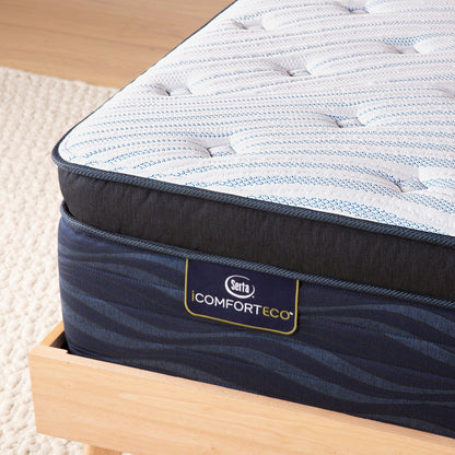 Serta iComfortECO Q40HD 16.75 Hybrid Ultra Plush Pillow Top Mattress and Adjustable Base Set