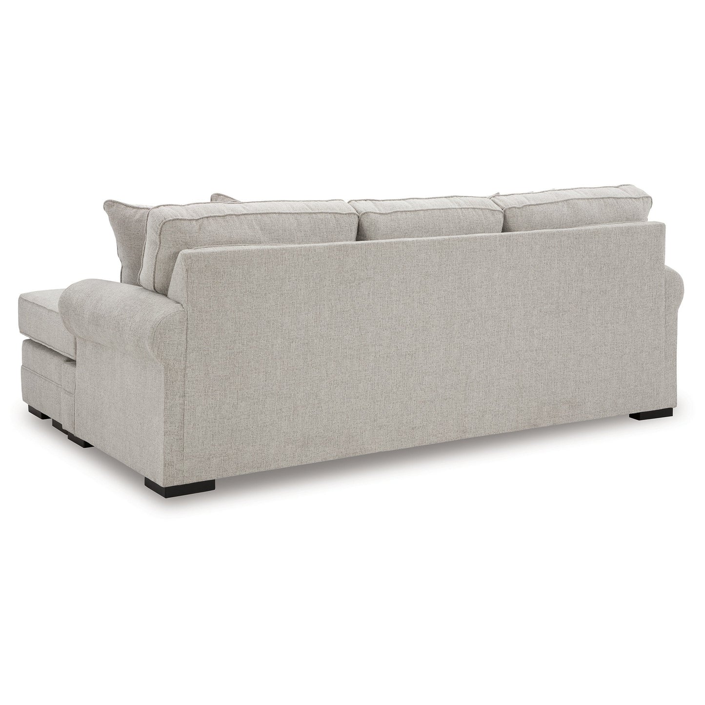Shelyn Sofa Chaise with 4 Accent Pillows, Sand Gray Polyester 97 Inch