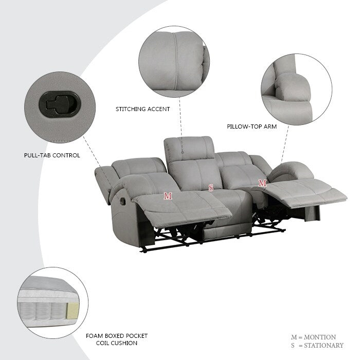 Sherwood Manual Double Reclining Sofa