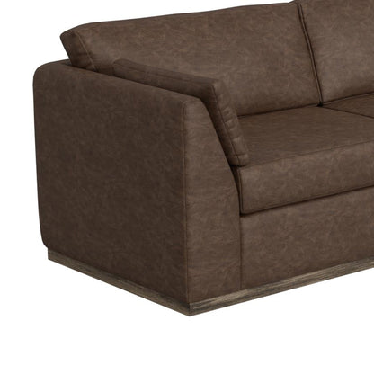 Sian Sofa, 2 Accent Throws, Loose Pillow Back, Dark Brown Faux Leather