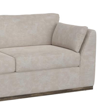Sian Sofa, 2 Accent Throws, Loose Pillow Back, Ivory Faux Leather