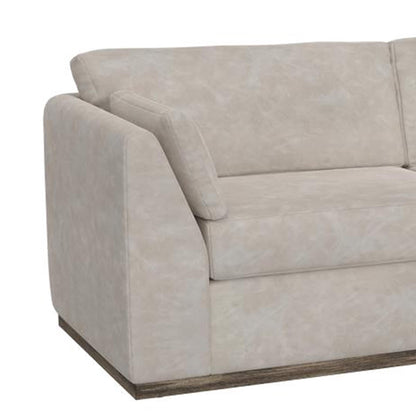 Sian Sofa, 2 Accent Throws, Loose Pillow Back, Ivory Faux Leather