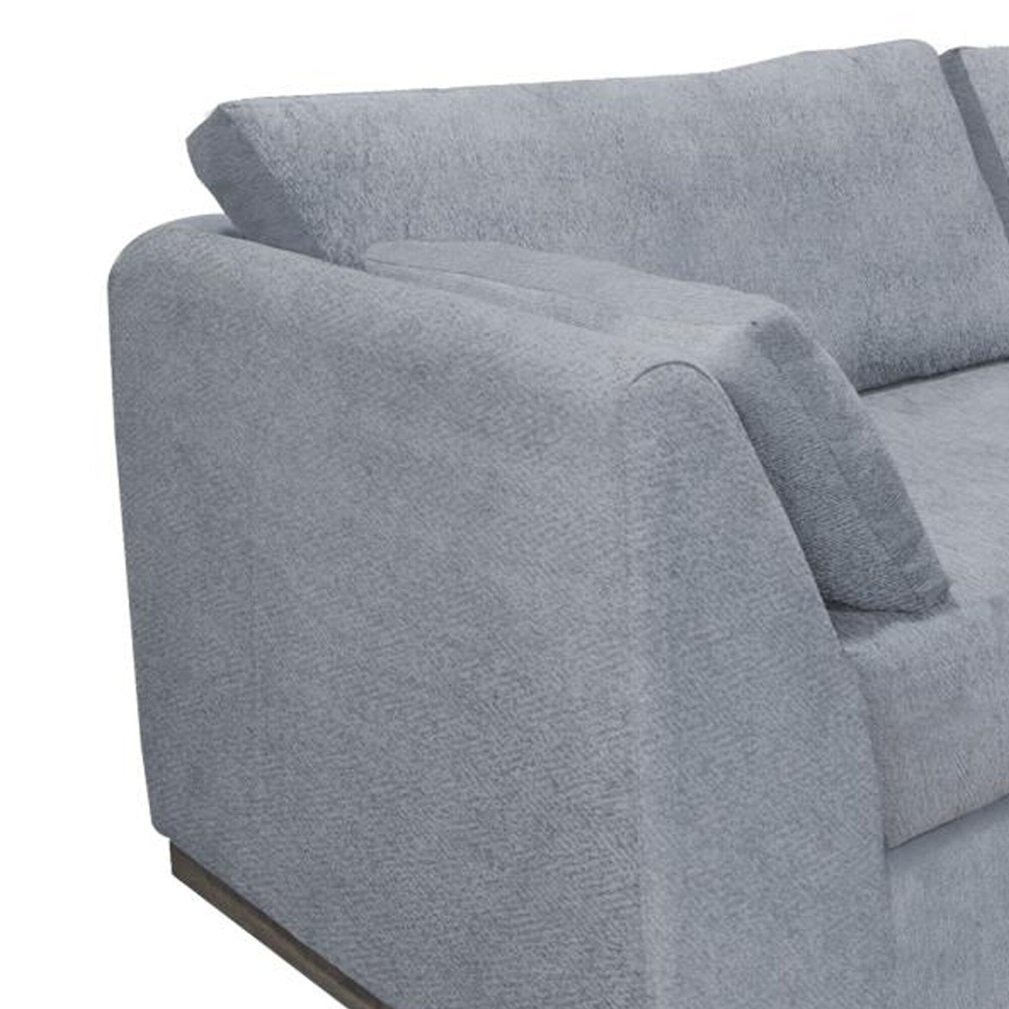 Sian Sofa, 2 Accent Throws, Loose Pillow Back, Light Gray Polyester